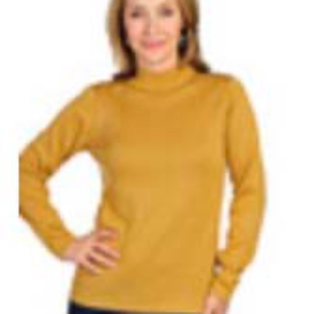 SWEATER, MOCK NECK, CAMEL, SZ 3X, LONG SLEEVES, JOAN RIVERS, TAG ON, NEVER WORN